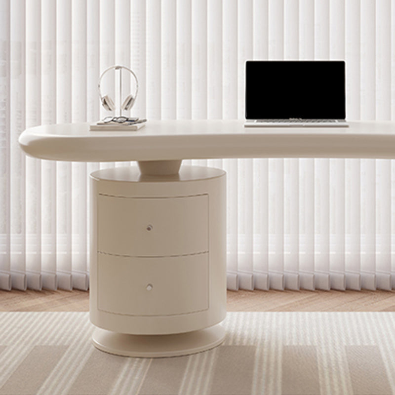 Unregelmäßiger hölzerner Büroschreibtisch weißer Schreibtisch mit 2-Schreibmaßen