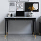 Glam Stone Office Desk Rectangular Black Writing Desk for Office 47.2"L x 21.7"W x 29.5"H Clearhalo 'furn' 'furn_office_desk' 'Furniture' 'Office Desks' 'Office Furniture' 'office_desk' 6817476
