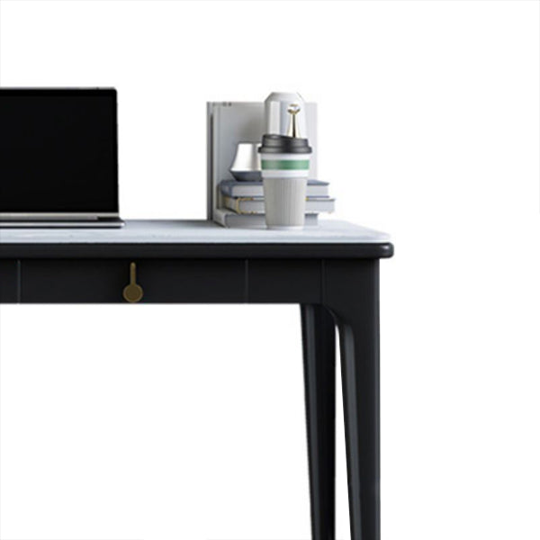 Glam Stone Office Desk Rectangular Black Writing Desk for Office Clearhalo 'furn' 'furn_office_desk' 'Furniture' 'Office Desks' 'Office Furniture' 'office_desk' 6817481