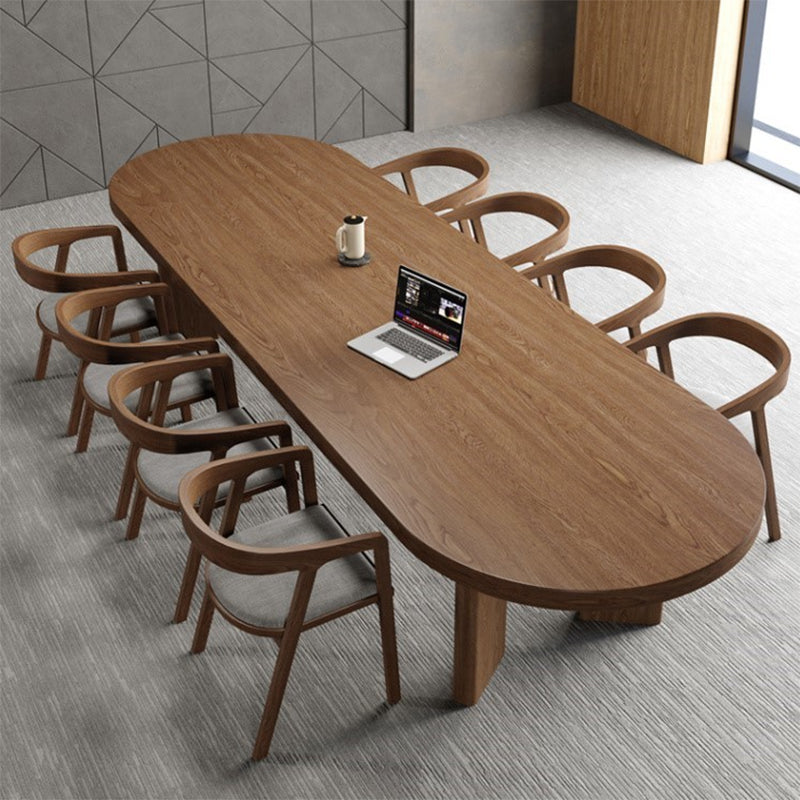 Industrieller maser Holzschreiberschreibtisch Oval Office Desk mit Beinen für Büro