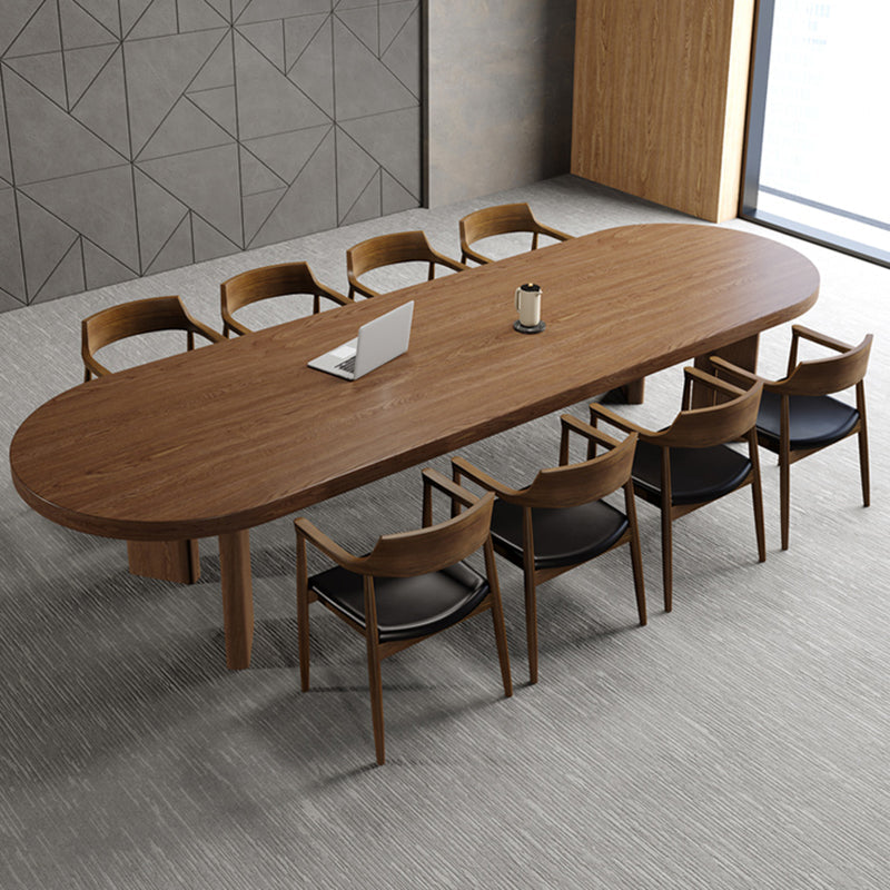 Industrieller maser Holzschreiberschreibtisch Oval Office Desk mit Beinen für Büro