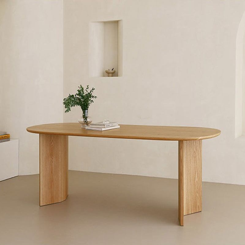 Oval Shaped Wood Office Desk Natural Color Writing Desk for Home 70.9"L x 31.5"W x 29.5"H Clearhalo 'furn' 'furn_office_desk' 'Furniture' 'Office Desks' 'Office Furniture' 'office_desk' 6817514