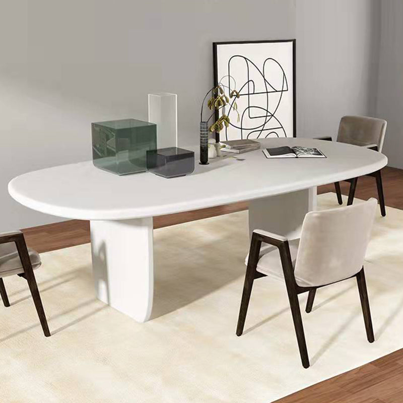 オフィス用の産業用堅実な木製ライティングデスクオーバルオフィスデスク