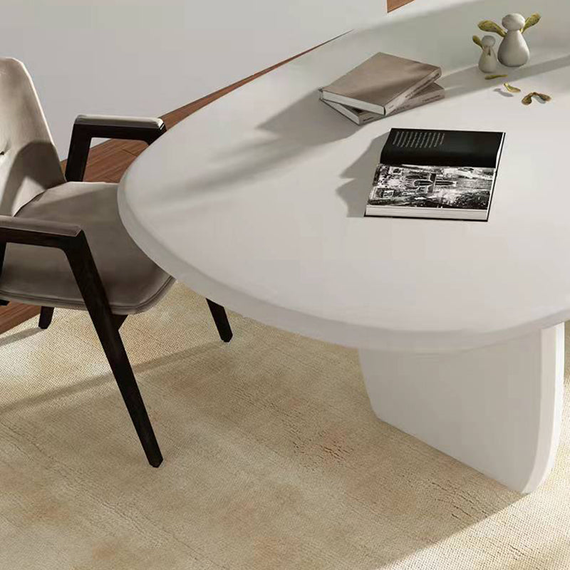 オフィス用の産業用堅実な木製ライティングデスクオーバルオフィスデスク