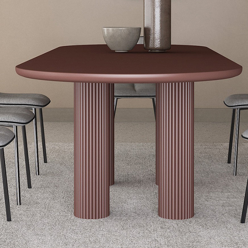 Oval geformte Holzbüroschreibtisch Brauner Schreibtisch für Bürohaus