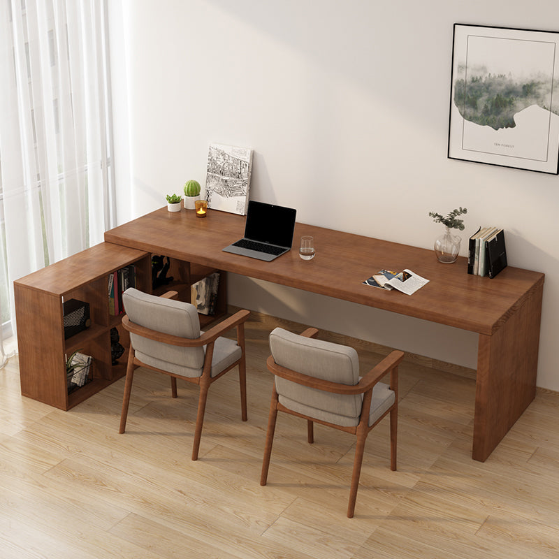 Industrial Solid Wooden Office Desk L-Shape Writing Desk for Bedroom 78.7"L x 23.6"W x 29.5"H 4 Clearhalo 'furn' 'furn_office_desk' 'Furniture' 'Office Desks' 'Office Furniture' 'office_desk' 6817675