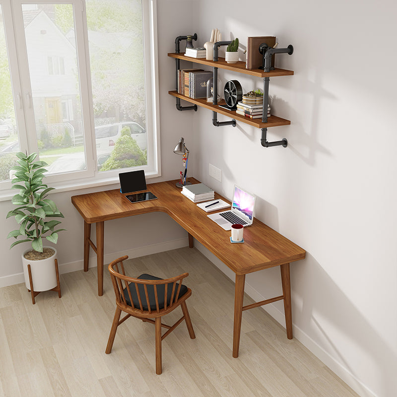 Contemporary Pine Office Desk L-Shape Writing Desk for Bedroom 70.9"L x 47.2"W x 29.5"H Clearhalo 'furn' 'furn_office_desk' 'Furniture' 'Office Desks' 'Office Furniture' 'office_desk' 6817710