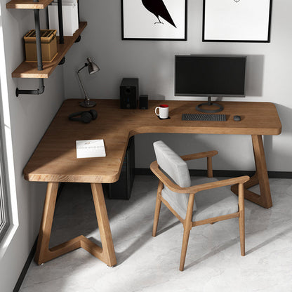 Contemporary Pine Writing Desk L-Shape Office Desk for Office 47.2"L x 31.5"W x 29.5"H Left Hand Return Clearhalo 'furn' 'furn_office_desk' 'Furniture' 'Office Desks' 'Office Furniture' 'office_desk' 6817908