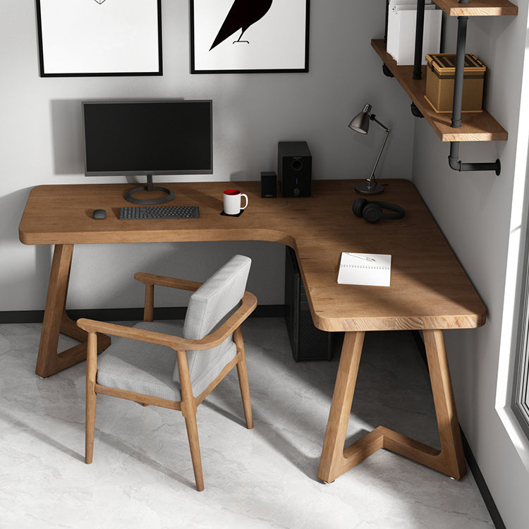 Contemporary Pine Writing Desk L-Shape Office Desk for Office Clearhalo 'furn' 'furn_office_desk' 'Furniture' 'Office Desks' 'Office Furniture' 'office_desk' 6817917