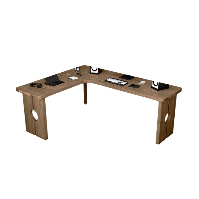 Zeitgenössischer Massivholz-Büroschreibtisch L-Form Schreibschalter für Büro