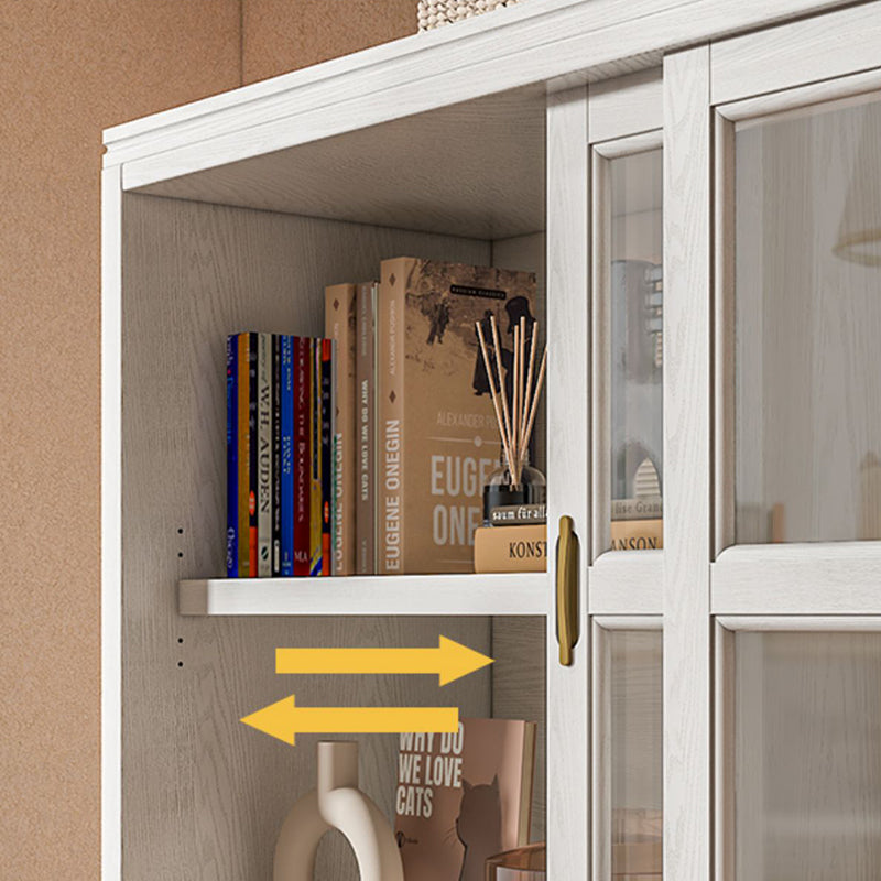 Modern Style Closed Back Book Shelf Wooden Bookcase in White