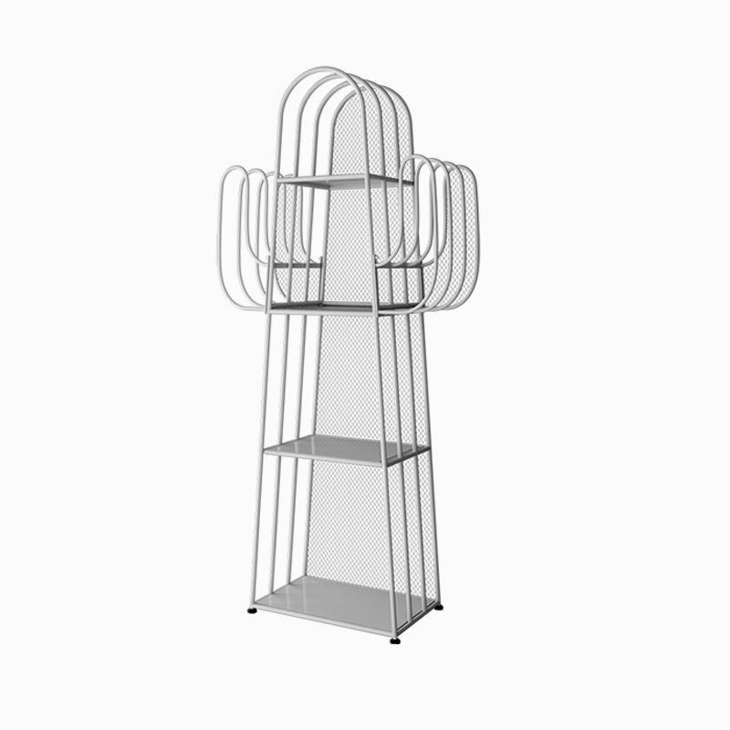 Metal Closed Back Bookshelf Modern Standard Bookcase with Shelves Silver Clearhalo 'Bookcases' 'furn' 'furn_bookcases' 'Furniture' 'Office Furniture' 6821307