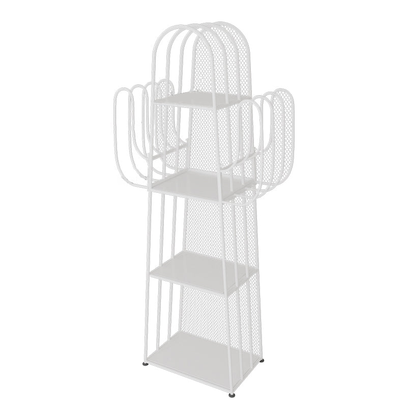 Metal Closed Back Bookshelf Modern Standard Bookcase with Shelves White Clearhalo 'Bookcases' 'furn' 'furn_bookcases' 'Furniture' 'Office Furniture' 6821309