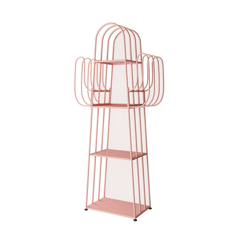Metal Closed Back Bookshelf Modern Standard Bookcase with Shelves Pink Clearhalo 'Bookcases' 'furn' 'furn_bookcases' 'Furniture' 'Office Furniture' 6821311