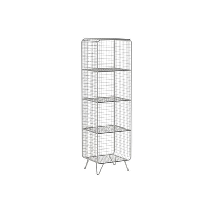 Metal Closed Back Bookshelf Shelves Included Standard Bookcase 13.8"L x 11.8"W x 47.2"H Silver