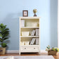 Modern Style Closed Back Bookcase Standard Wooden Bookshelf  in White