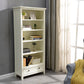 Modern Style Closed Back Bookcase Standard Wooden Bookshelf  in White