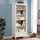 Modern Style Closed Back Bookcase Standard Wooden Bookshelf  in White