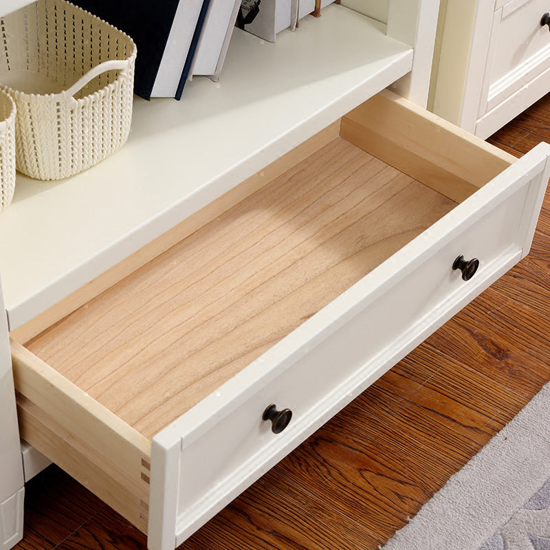 Modern Style Closed Back Bookcase Standard Wooden Bookshelf  in White