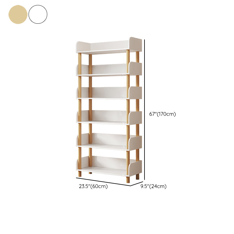 Moderne stijl boekenplank open rug verticaal ontworpen houten boekenkast