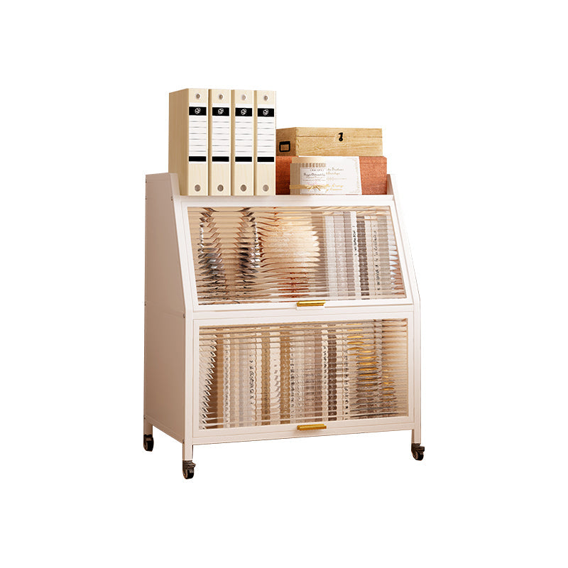 Metal Closed Back Standard Bookshelf Shelves Included Bookcase 24"L x 14"W x 32"H White Clearhalo 'Bookcases' 'furn' 'furn_bookcases' 'Furniture' 'Office Furniture' 6821431