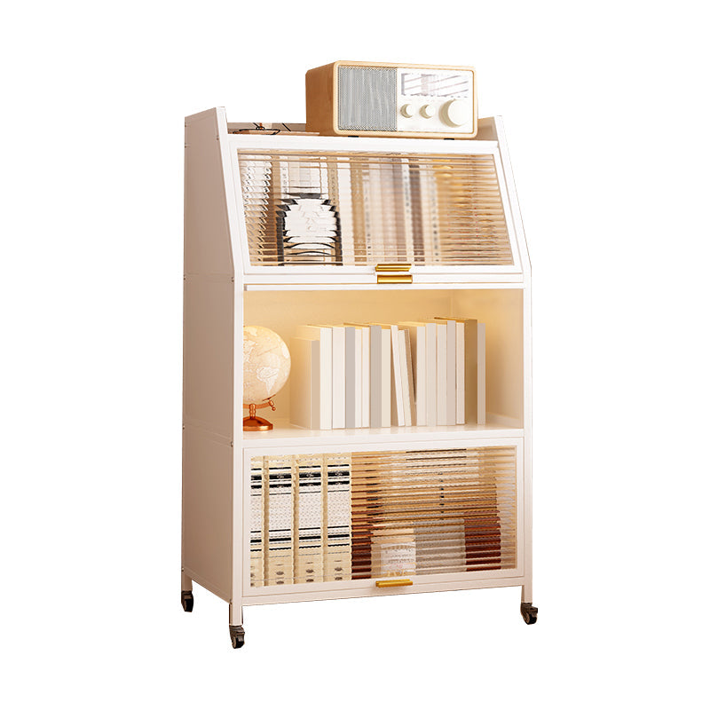 Metal Closed Back Standard Bookshelf Shelves Included Bookcase 24"L x 14"W x 45"H White Clearhalo 'Bookcases' 'furn' 'furn_bookcases' 'Furniture' 'Office Furniture' 6821432