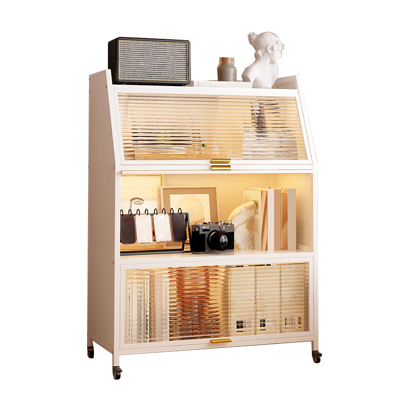 Metal Closed Back Standard Bookshelf Shelves Included Bookcase 31.5"L x 13.8"W x 45.3"H White Clearhalo 'Bookcases' 'furn' 'furn_bookcases' 'Furniture' 'Office Furniture' 6821438