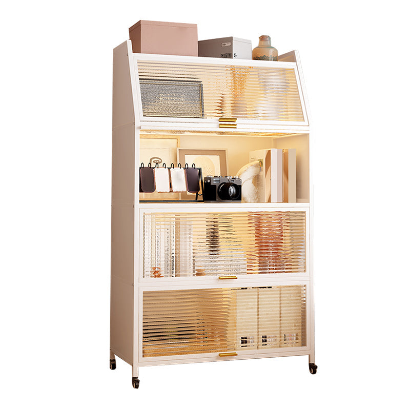 Metal Closed Back Standard Bookshelf Shelves Included Bookcase 31"L x 14"W x 58"H White Clearhalo 'Bookcases' 'furn' 'furn_bookcases' 'Furniture' 'Office Furniture' 6821441
