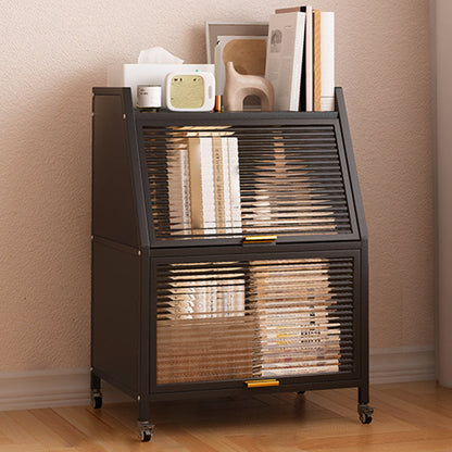 Metal Closed Back Standard Bookshelf Shelves Included Bookcase 16"L x 14"W x 32"H Black Clearhalo 'Bookcases' 'furn' 'furn_bookcases' 'Furniture' 'Office Furniture' 6821443