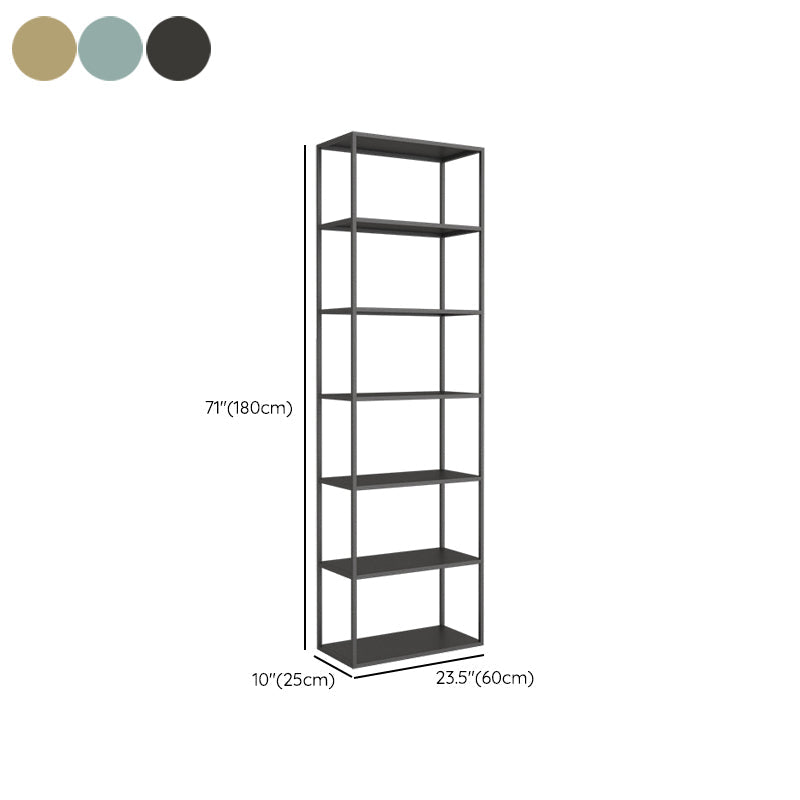 Scandinavian Etagere Bookcase Metal Open Back Bookshelf with Shelves