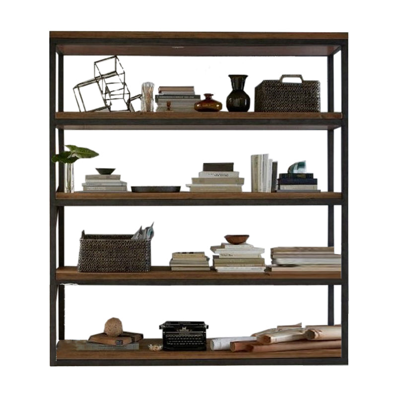 Wooden Etagere Bookcase Industrial Open Back Bookshelf with Shelves Clearhalo 'Bookcases' 'furn' 'furn_bookcases' 'Furniture' 'Office Furniture' 6821540