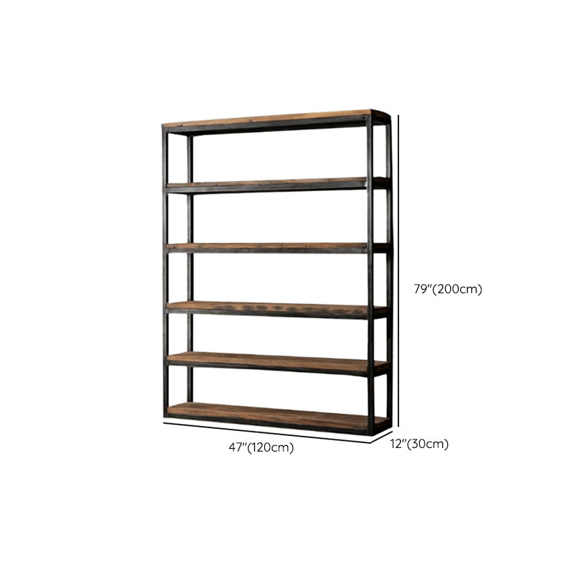 Wooden Etagere Bookcase Industrial Open Back Bookshelf with Shelves Clearhalo 'Bookcases' 'furn' 'furn_bookcases' 'Furniture' 'Office Furniture' 6821549