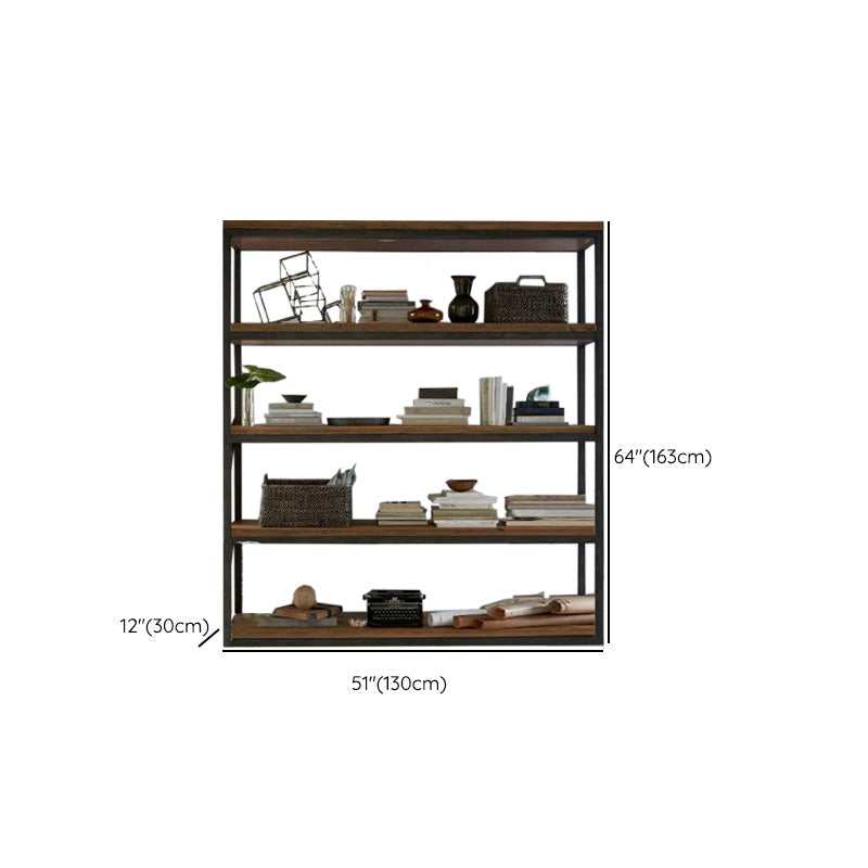 Wooden Etagere Bookcase Industrial Open Back Bookshelf with Shelves Clearhalo 'Bookcases' 'furn' 'furn_bookcases' 'Furniture' 'Office Furniture' 6821568