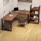 Industrial Solid Wooden Writing Desk L-Shape Office Desk for Office