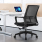 Chaise de conférence contemporaine à dossier en maille, chaise de travail à bras fixes pour le bureau