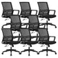 Chaise de conférence contemporaine à dossier en maille, chaise de travail à bras fixes pour le bureau