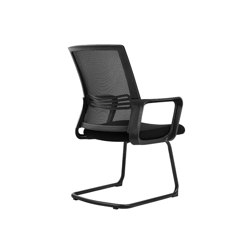 Chaise de conférence contemporaine à dossier en maille, chaise de travail à bras fixes pour le bureau