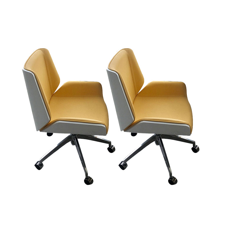 Armloze bureau stoel modern geen pijnlijke lederen bureaustoel met wielen