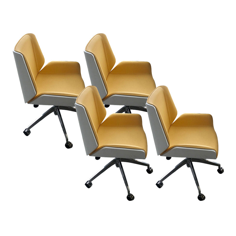 Armloze bureau stoel modern geen pijnlijke lederen bureaustoel met wielen