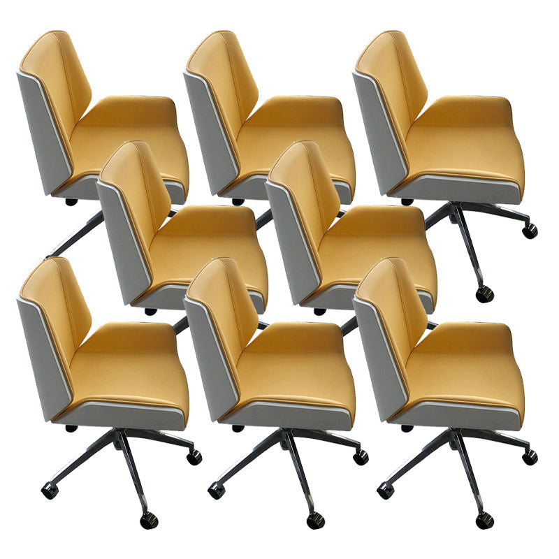 Armloze bureau stoel modern geen pijnlijke lederen bureaustoel met wielen