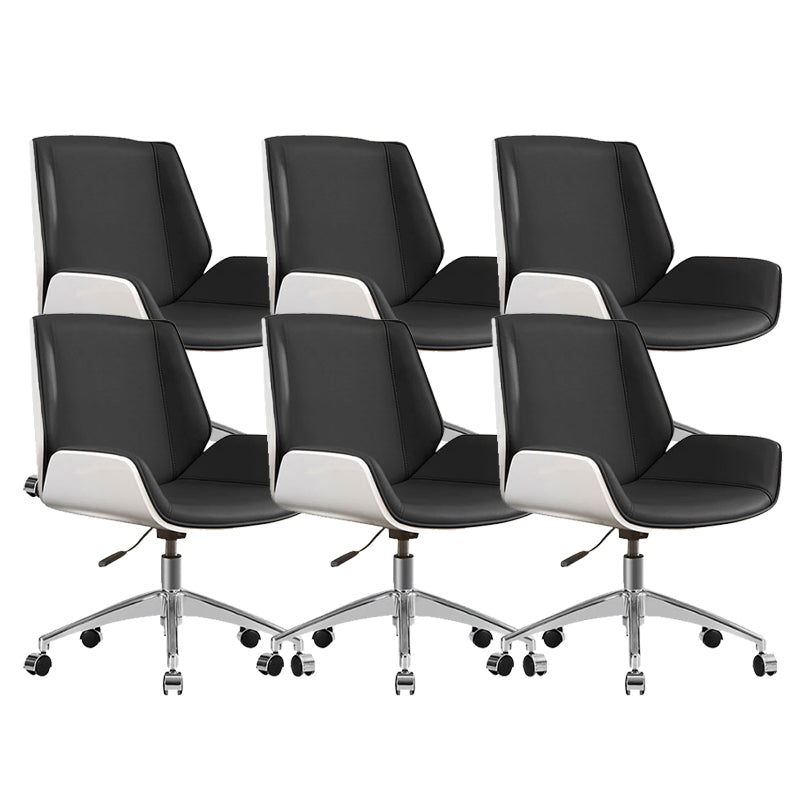 Armloze bureau stoel modern geen pijnlijke lederen bureaustoel met wielen