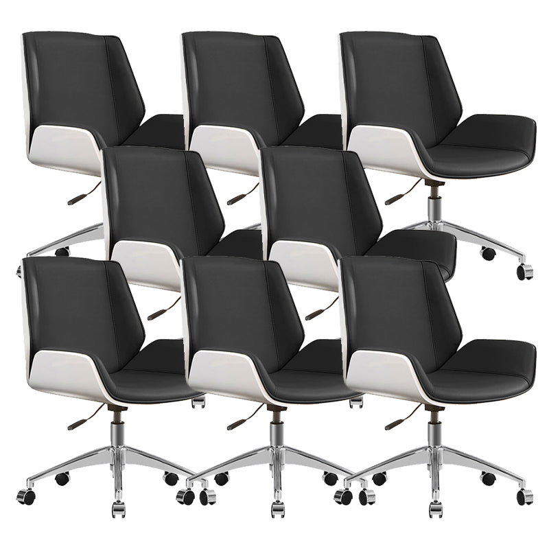 Armloze bureau stoel modern geen pijnlijke lederen bureaustoel met wielen