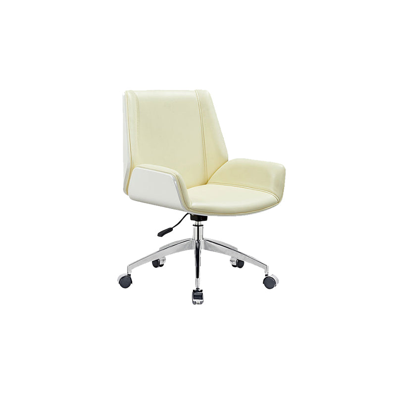 Armloze bureau stoel modern geen pijnlijke lederen bureaustoel met wielen