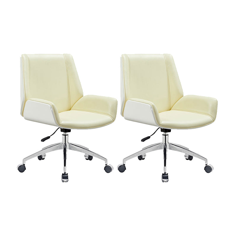 Armloze bureau stoel modern geen pijnlijke lederen bureaustoel met wielen