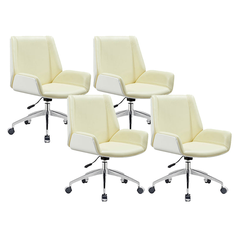 Armloze bureau stoel modern geen pijnlijke lederen bureaustoel met wielen