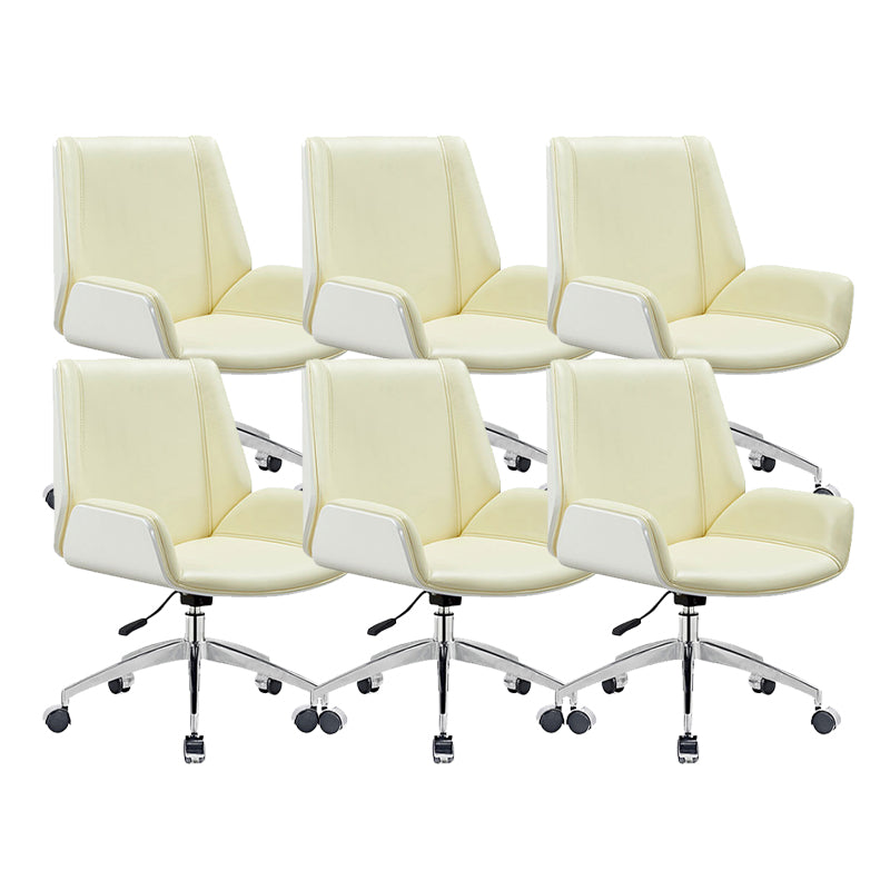 Armloze bureau stoel modern geen pijnlijke lederen bureaustoel met wielen