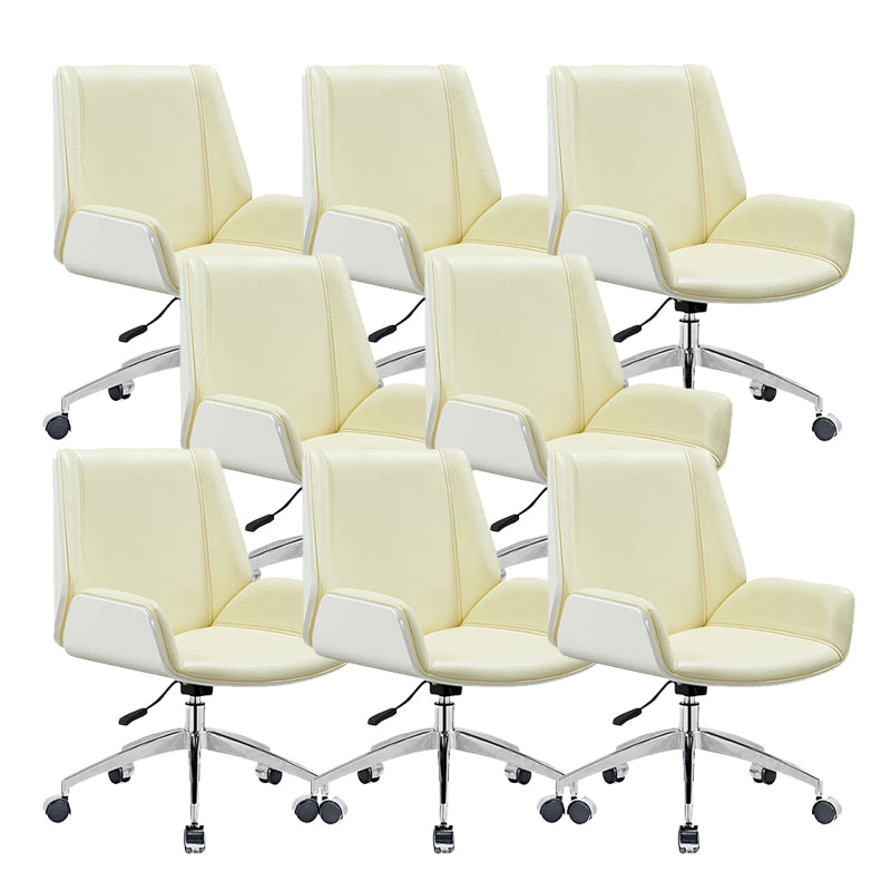 Armloze bureau stoel modern geen pijnlijke lederen bureaustoel met wielen