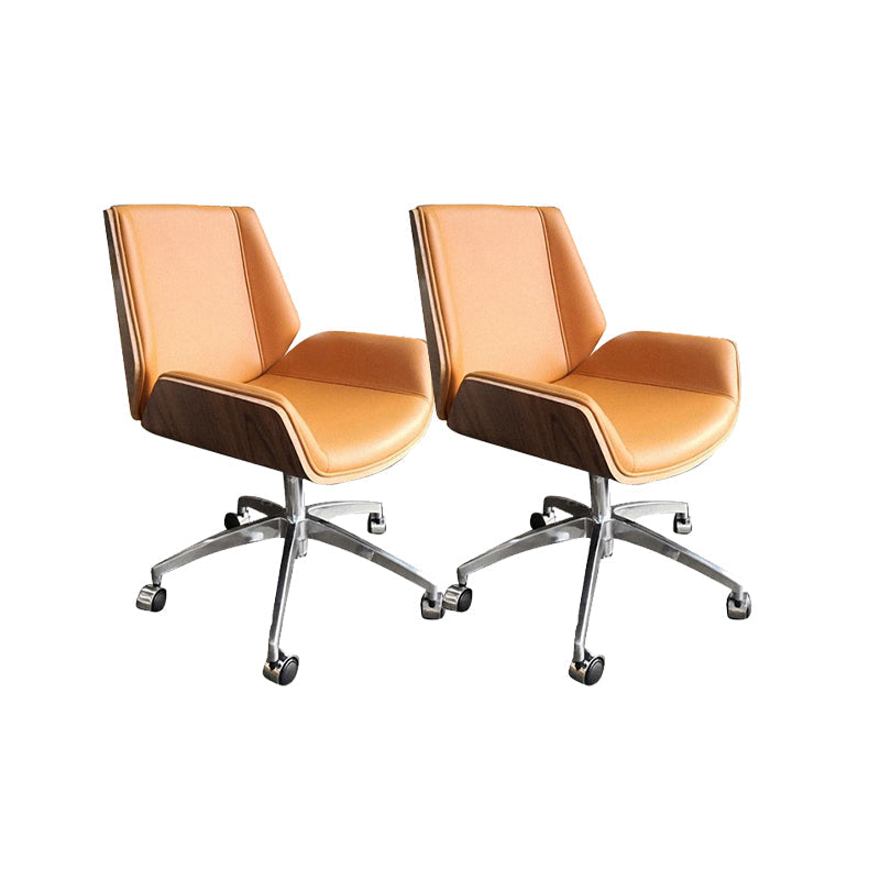 Armloze bureau stoel modern geen pijnlijke lederen bureaustoel met wielen