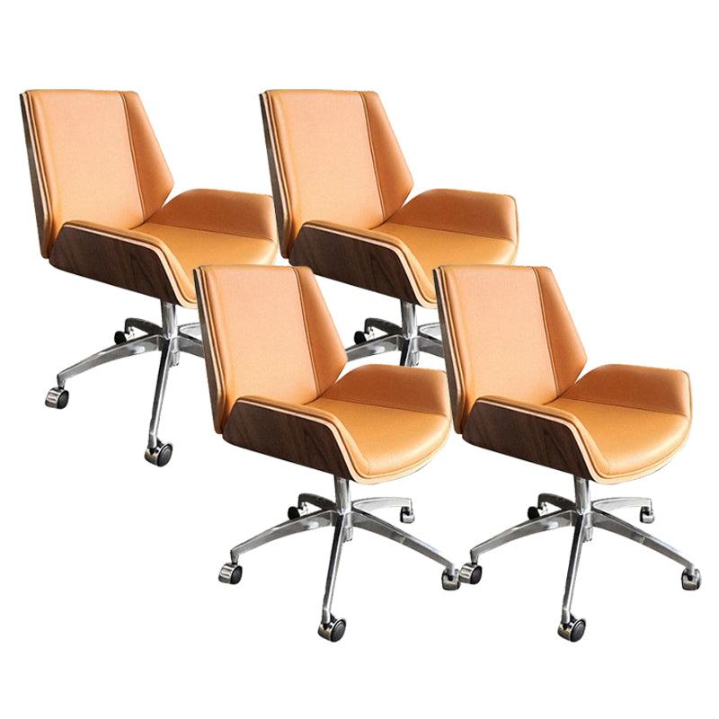 Armloze bureau stoel modern geen pijnlijke lederen bureaustoel met wielen