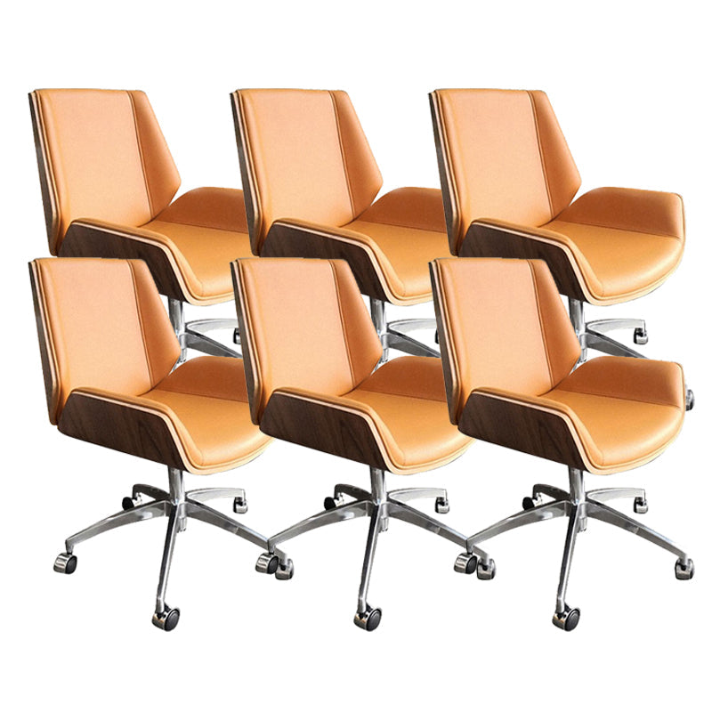 Armloze bureau stoel modern geen pijnlijke lederen bureaustoel met wielen